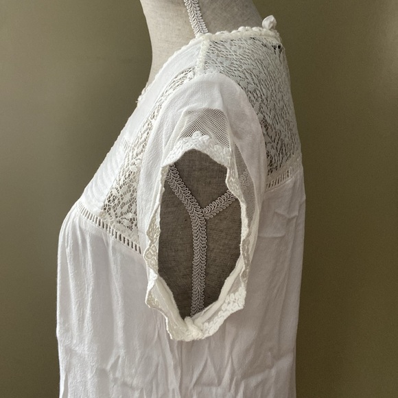 Cream/off white Daniel Rainn short sleeve top sz M - Picture 5 of 10